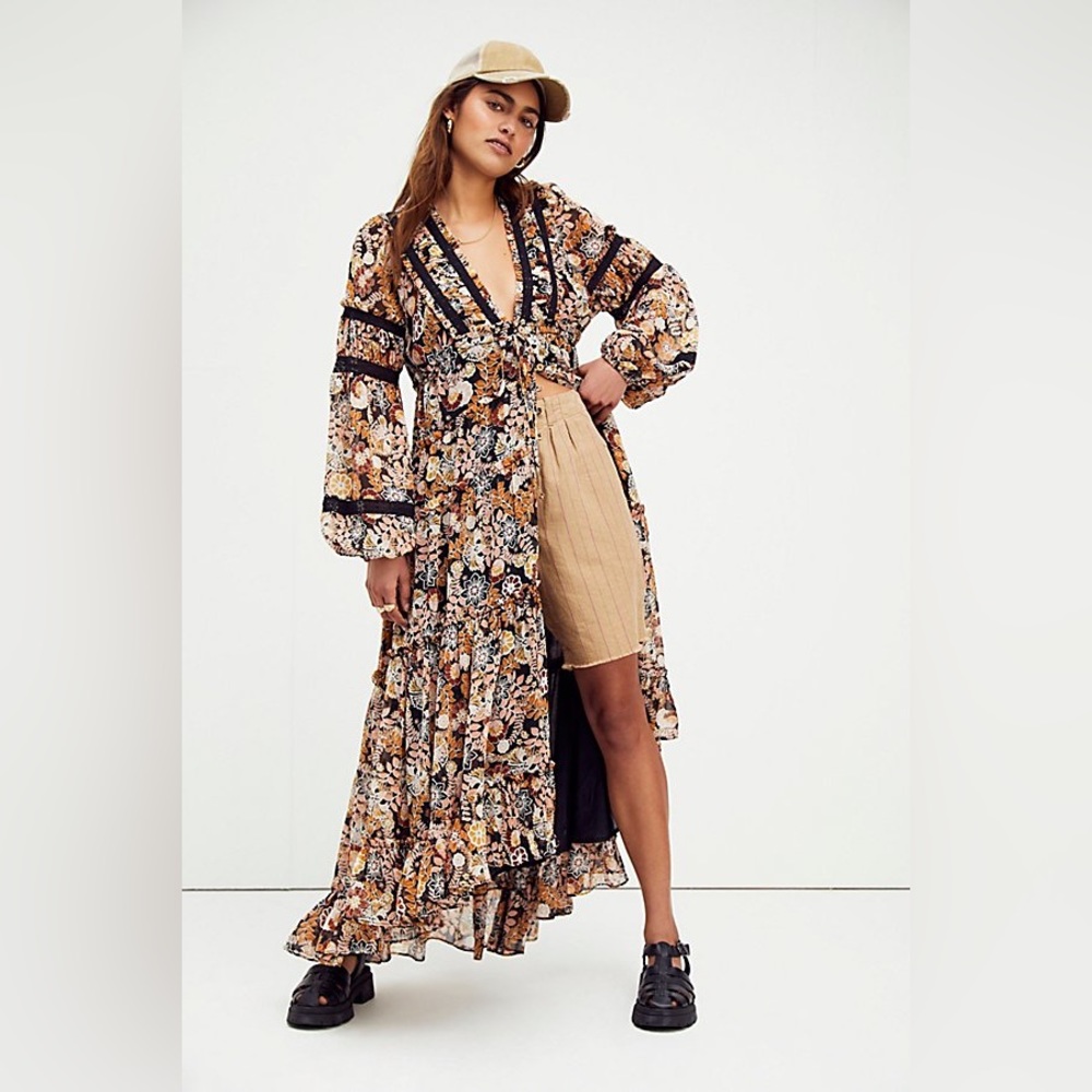Free People Cassis Chiffon Midi- Size XS, VGUC (worn once)